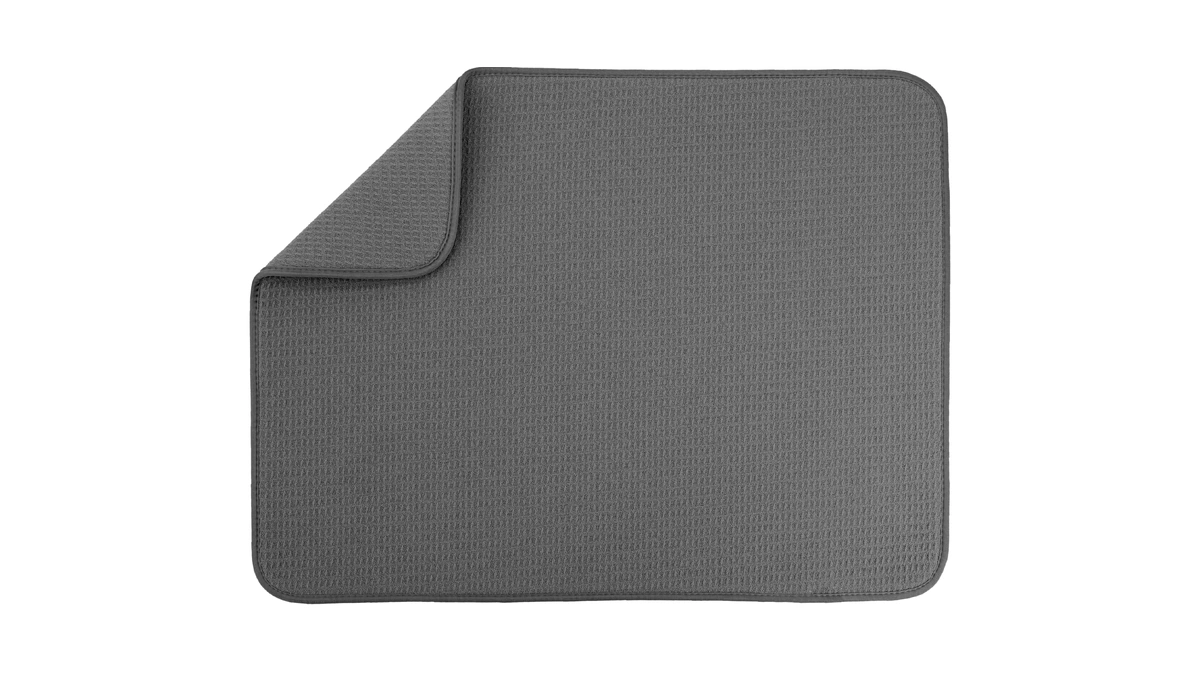 S&t Inc. Dish Drying Mat, 18" X 24", Xl, Charcoal