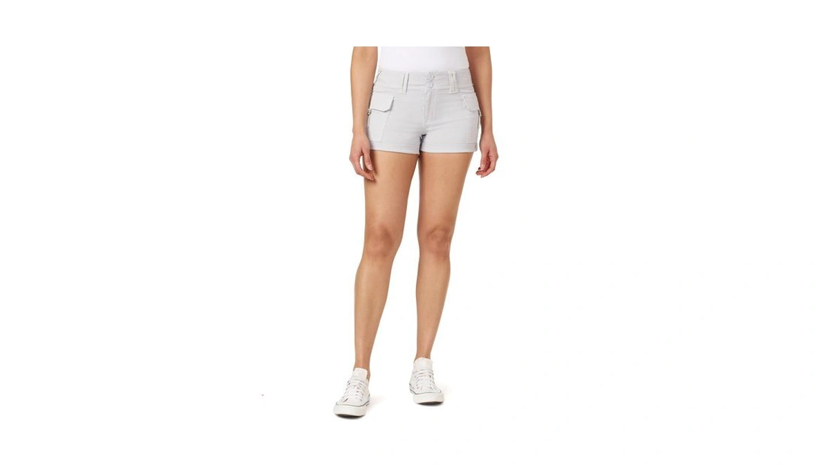Wallflower Women's Luscious Curvy Twill Cargo Shorts, Wisteria, 3
