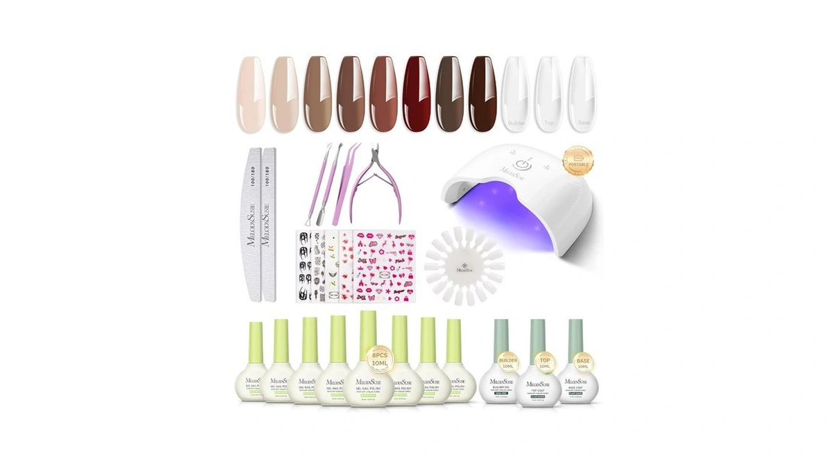 Melodysusie Gel Nail Kit With P-art06g Cordless Uv Lamp Rechargeable