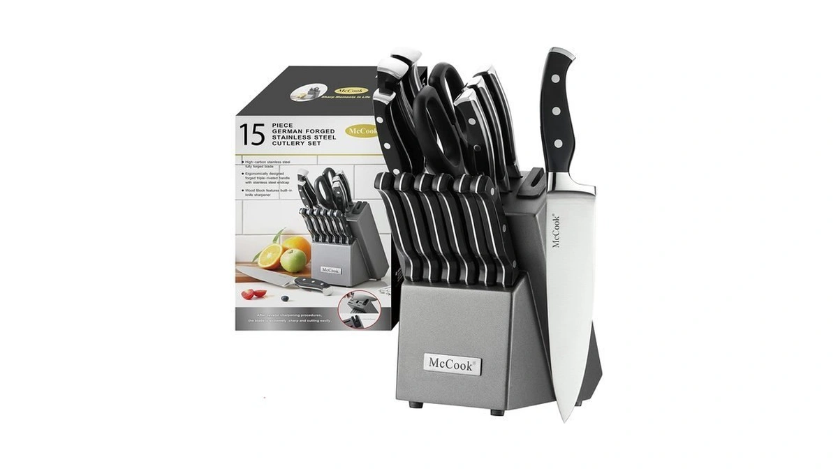 Mccook® Knife Sets,german Stainless Steel Kitchen Knife Block Set With