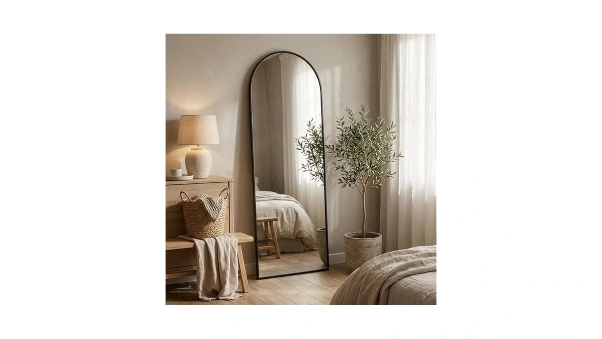 Nbgv 57.1"x18.1" Floor Mirror Full Length, Arched Full Length Mirror