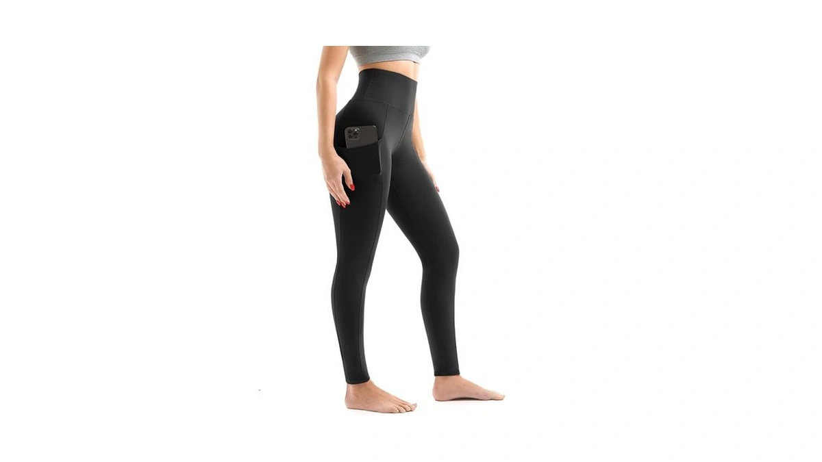 Walifrey Leggings With Pockets For Women Black Lxl