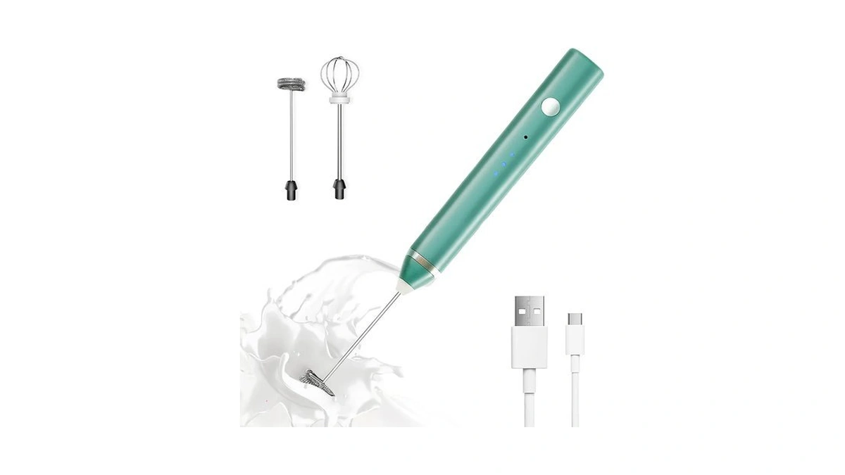 Milk Frother Rechargeable Handheld Electric Whisk Coffee Frother Mixer With