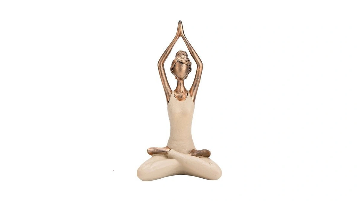 Brabud Resin Yoga Girl Statue Meditation Zen Modern Figurine 10.2in