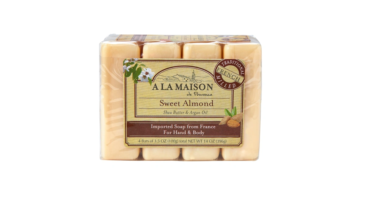 A La Maison Sweet Almond Bar Soap, Natural Moisturizing Hand