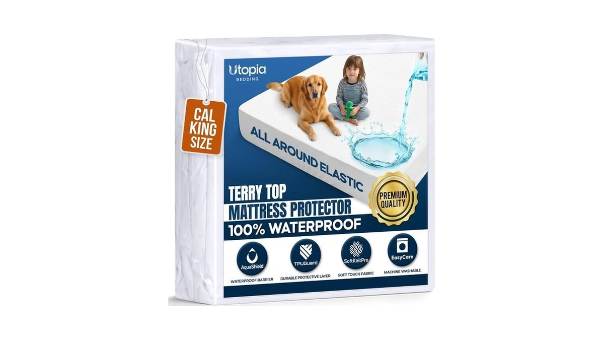 Waterproof California King Mattress Protector Fits Upto 17" Deep Mattresses