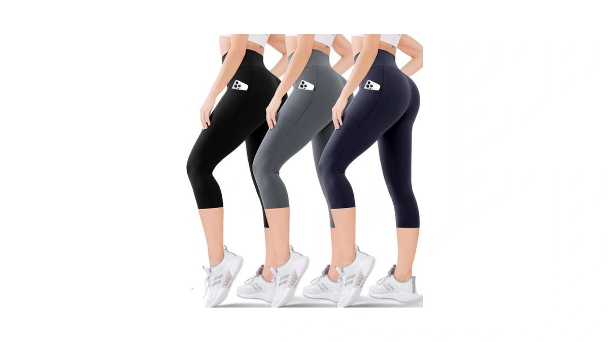 Blisset Women's High Waisted Capri Buttery Soft Tummy Control No