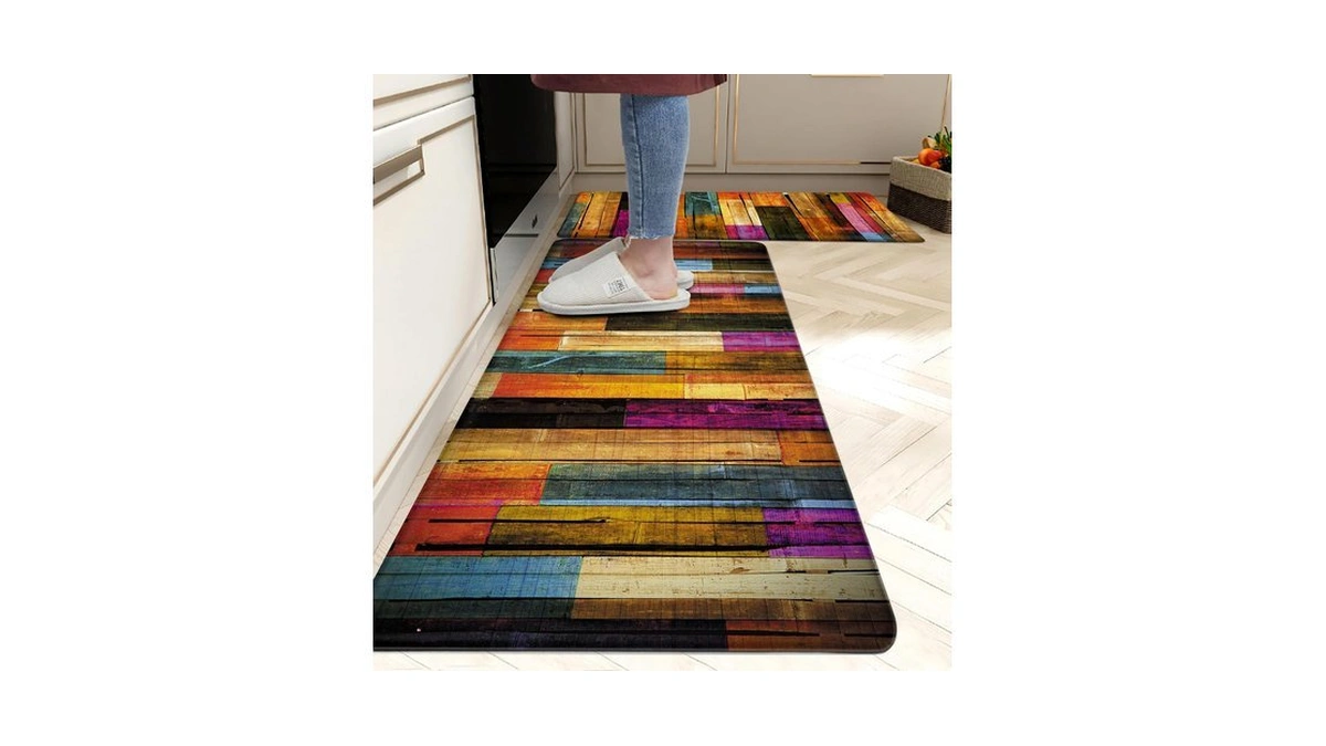 Kitchen Mats For Floor Colorful Kitchen Rugs Cool Wooden Abstract