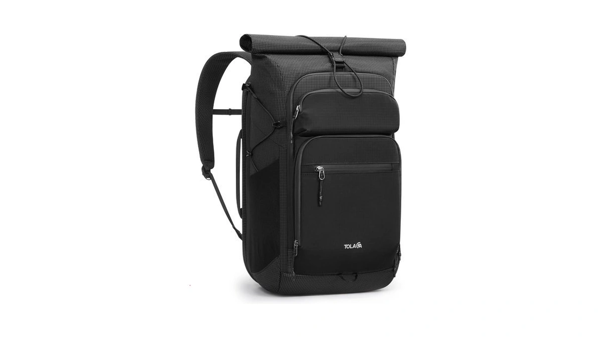 Tolaccea Rolltop Travel Backpack 32l, 15.6" Laptop Carry On For