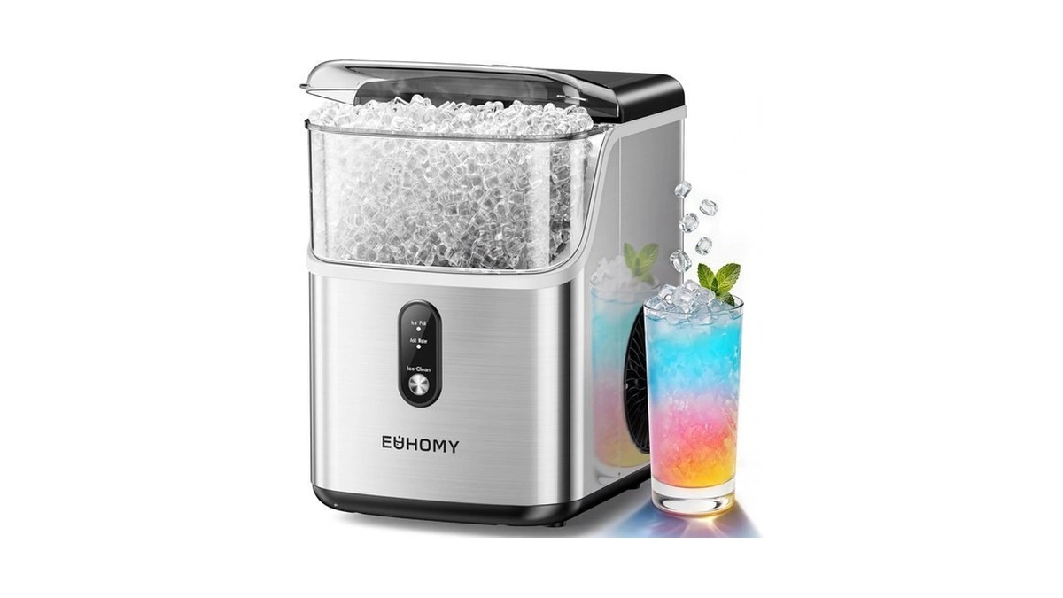 Euhomy Nugget Ice Maker Countertop, Ready In 7 Mins, 35lbs/24h