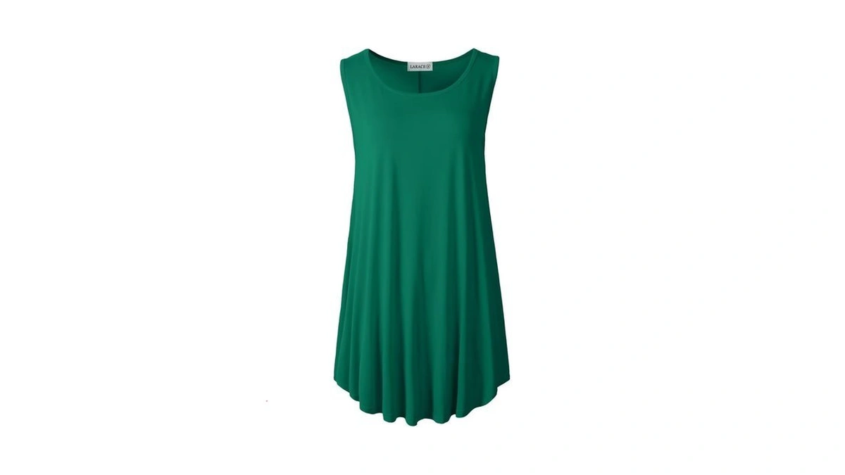 Larace Plus Size Tank Tops Women Sleeveless Summer Tunic (deepgreen,