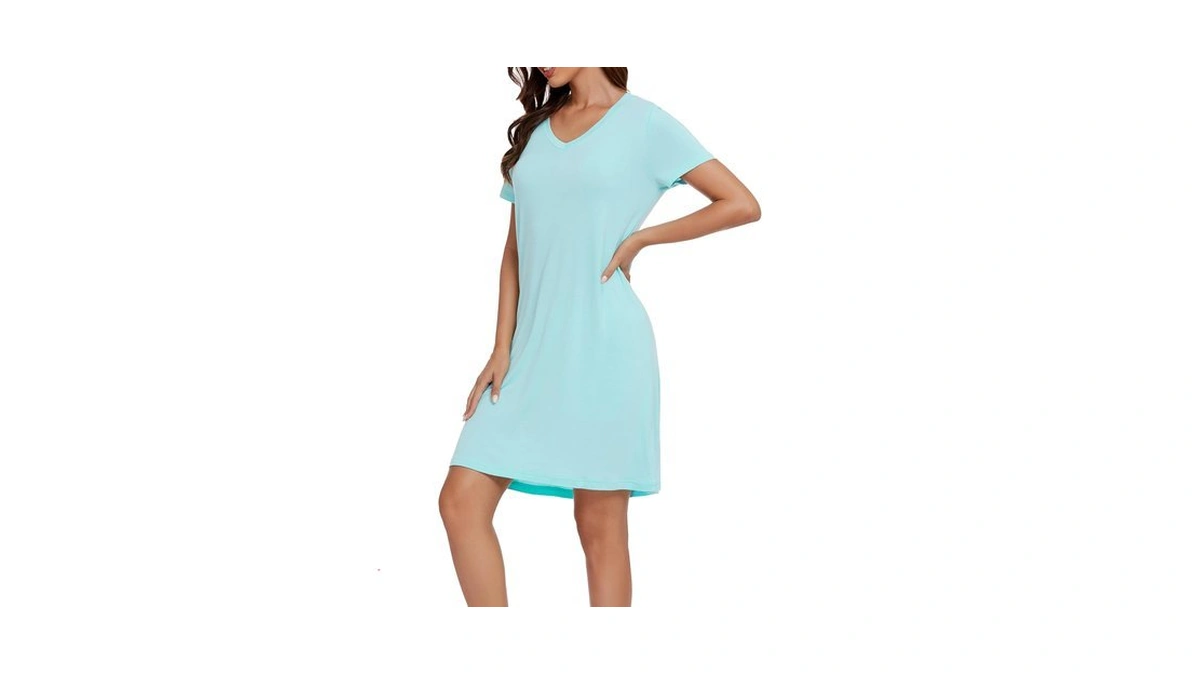 Lubot Nightgowns For Women Bamboo Viscose Soft Cooling Breathable Short