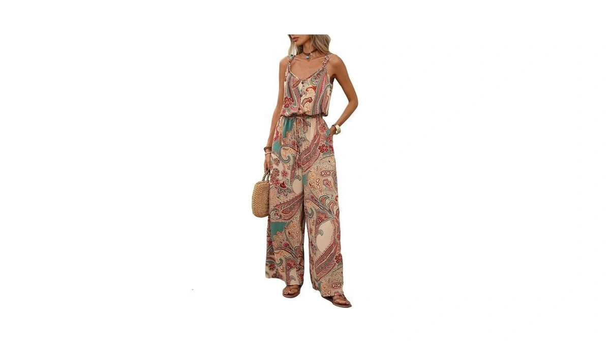 Soly Hux Women's Sleeveless V Neck Button High Waist Summer