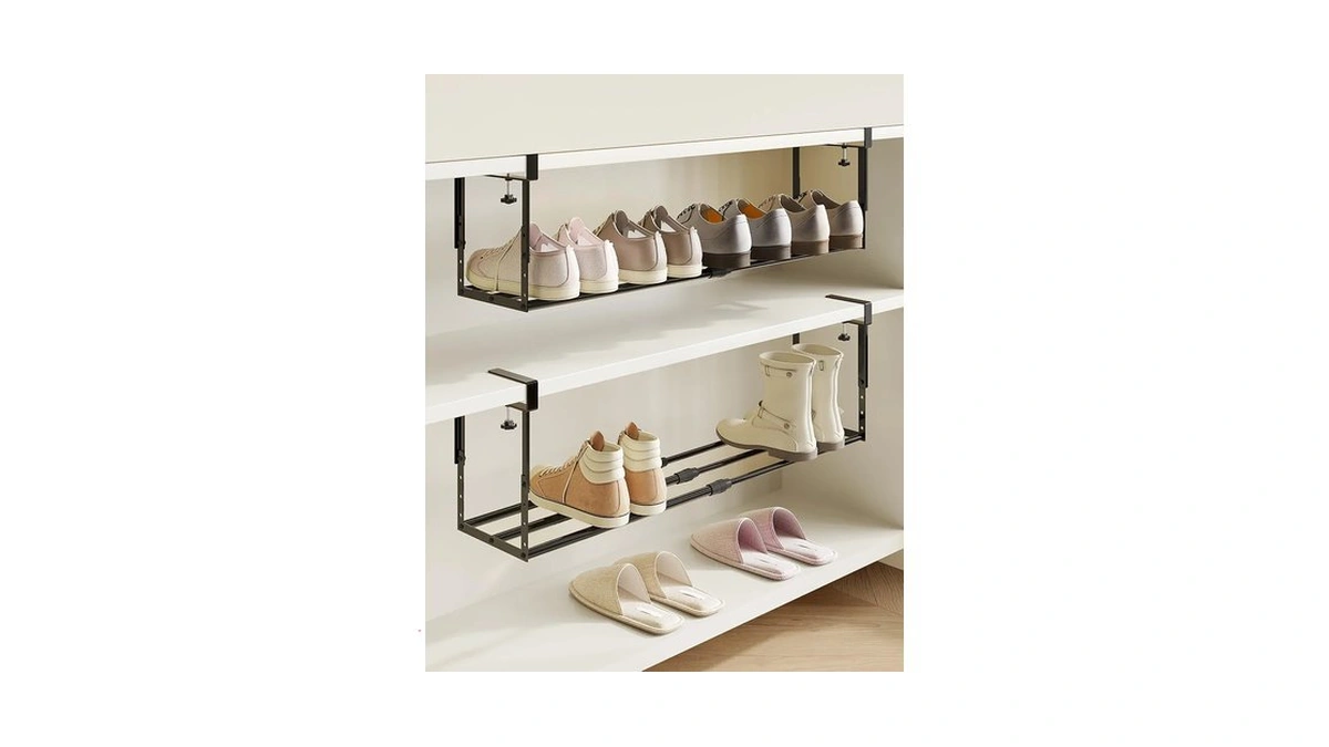 Nanagiftree 2 Pack Expandable Shoe Rack Organizer For Cabinet, Adjustable