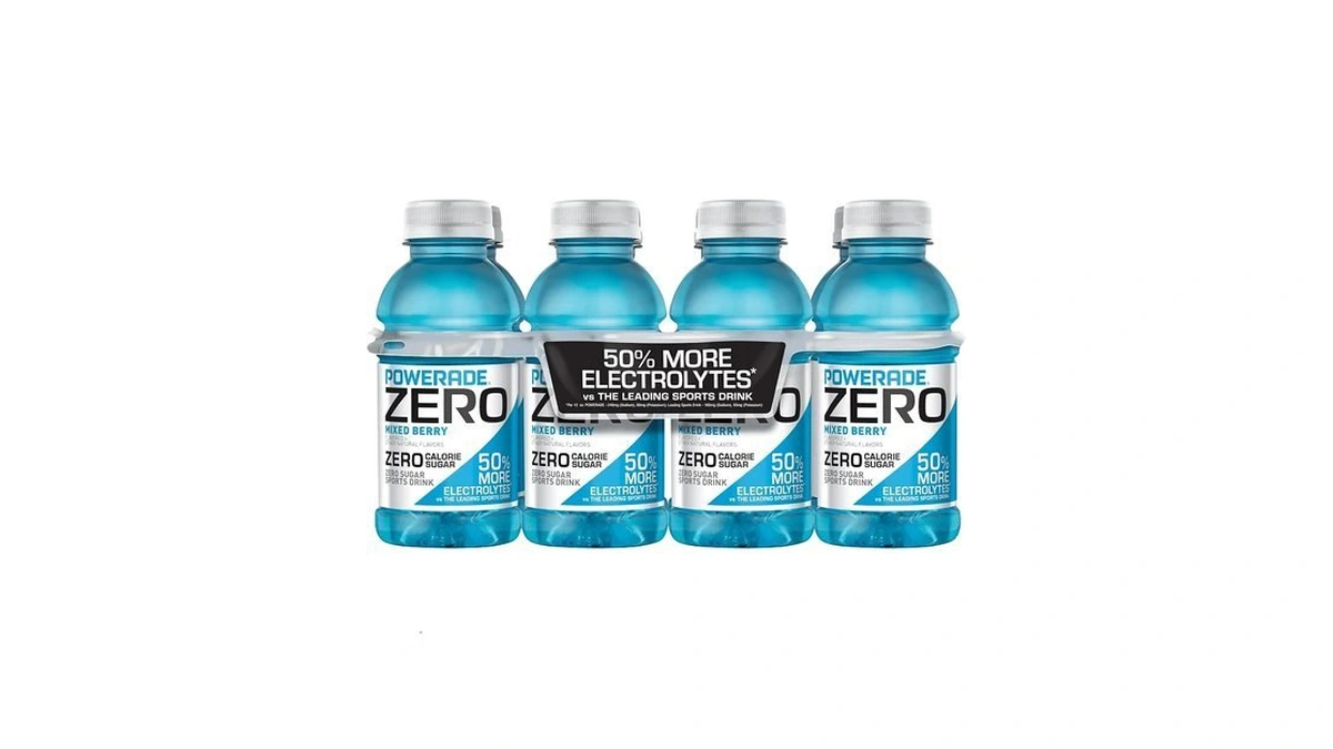 Powerade Zero Sugar Sports Drink, Mixed Berry Electrolytes, 12 Oz