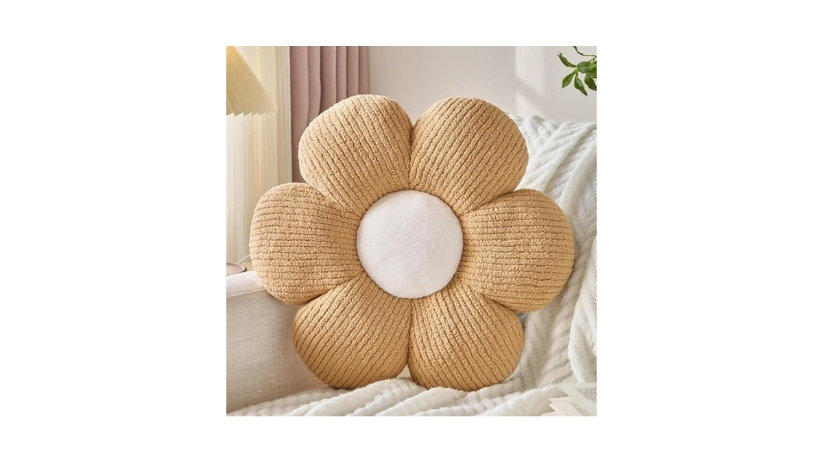 Znhinery Flower Pillow, Decorative Throw Pillow For Bed Couch, Flower