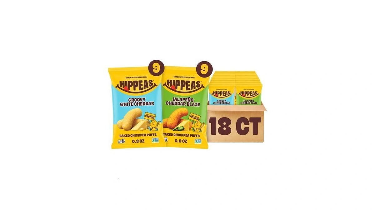 Hippeas Chickpea Puffs, Cheese Variety Pack, Groovy White Cheddar, Jalapeño