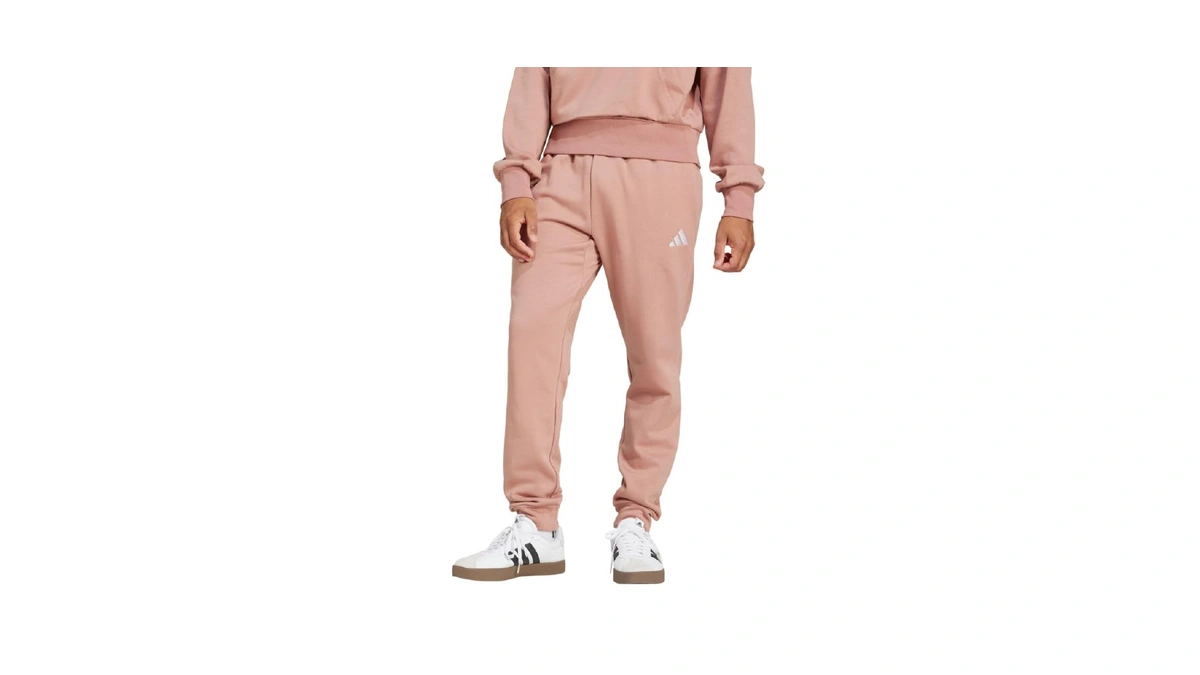 Adidas Mens Essentials Feel Cozy Fleece Sportswear Pants, Warm Clay/white,