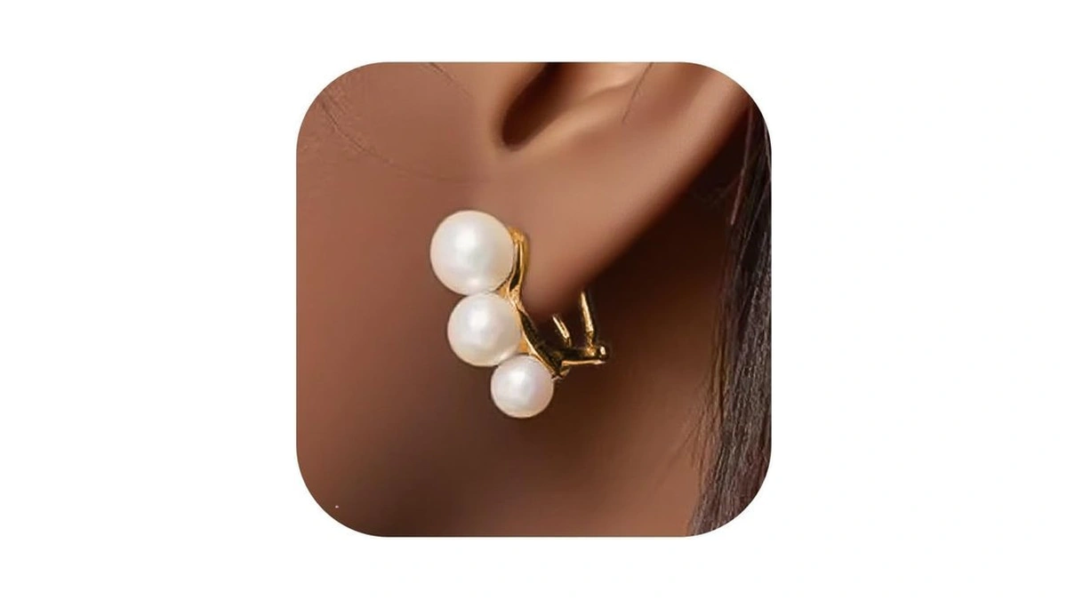 Clip On Pearl Earrings For Women Bridesmaid Wedding Bridal Drop