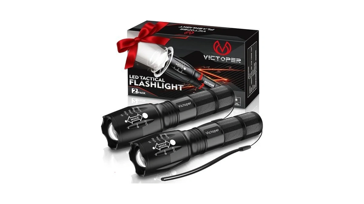Victoper Led Flashlight 2 Pack, Bright Tactical Torch High Lumens