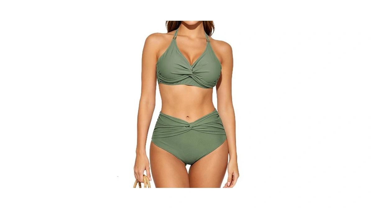 Women's High Waisted Tummy Control Bikinis Sets 2 Piece Swimsuits