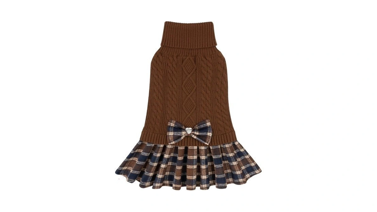 Kyeese Dog Sweater Dress For Small Dogs Turtleneck Thick Knit