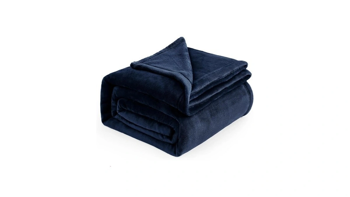 Bedsure Soft Cozy Warm Fleece Bed Blanket Queen Size Navy