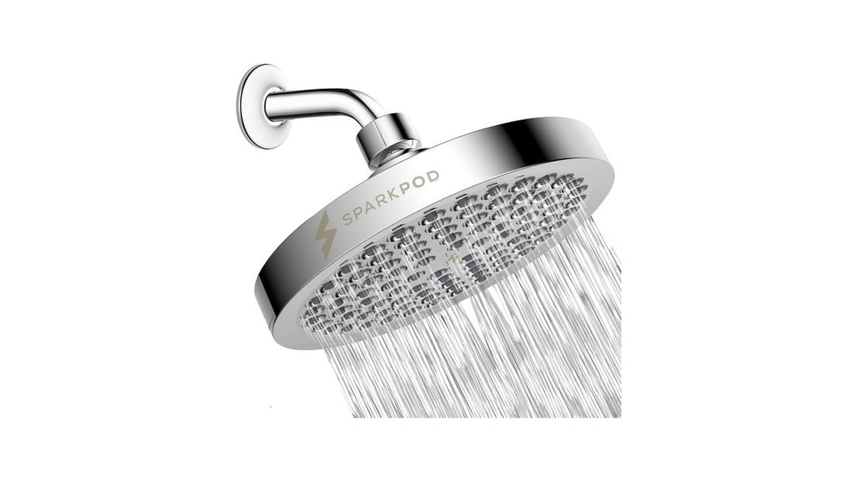 Sparkpod Rain Shower Head, 6 Inch Round, Luxury Polished Chrome
