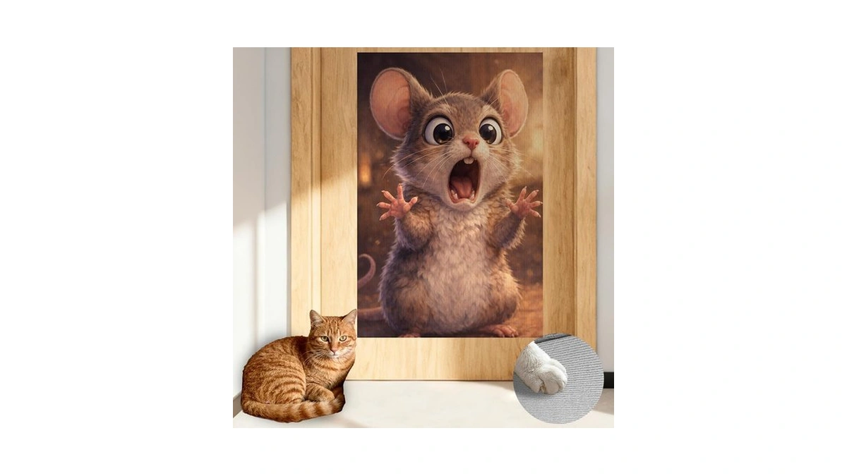 Nuxovilar 2pcs Cat Scratch Mat Door Wall Scratcher 15.3"x23.6" Polyester