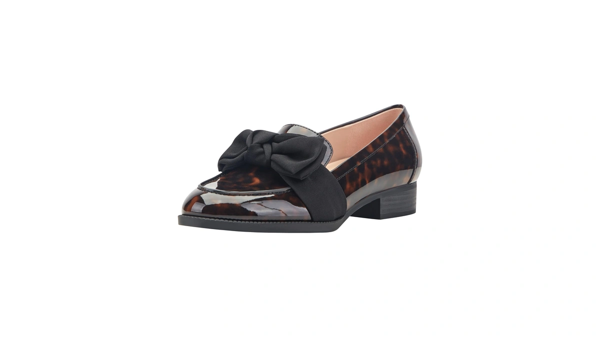Bandolino Women's Lindio Loafer, Tortoise Patent/black 120, 5.5