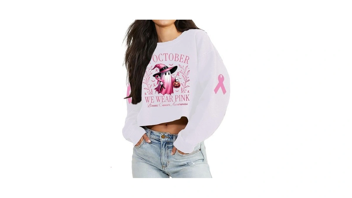 Amazinglucky Halloween Crop Top For Women Long Sleeve Fall Casual