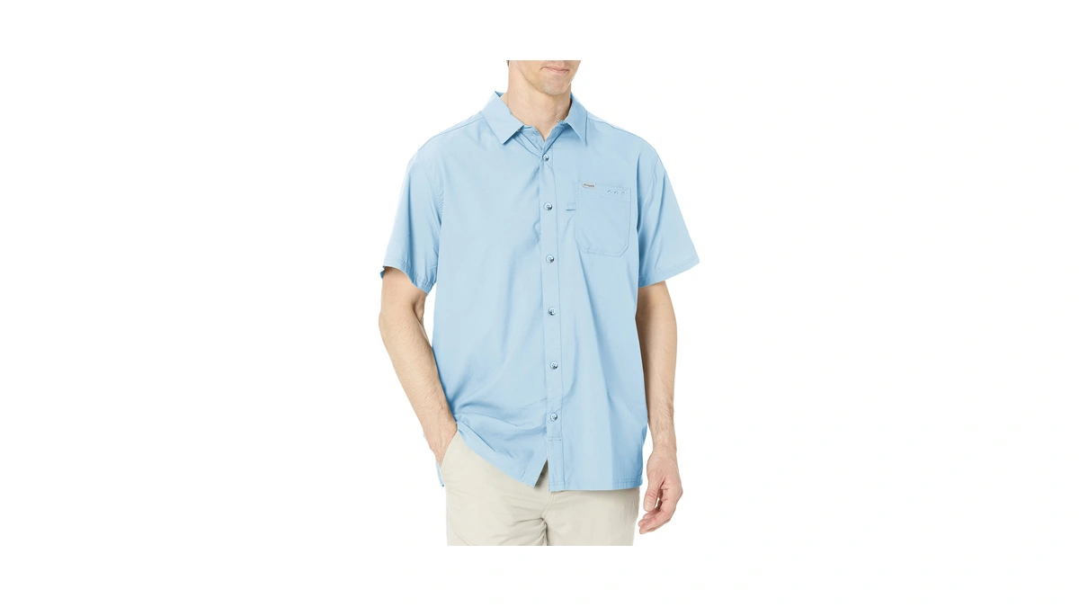 Columbia Mens Slack Tide Short Sleeve Camp Shirt, Sail, Xx-large