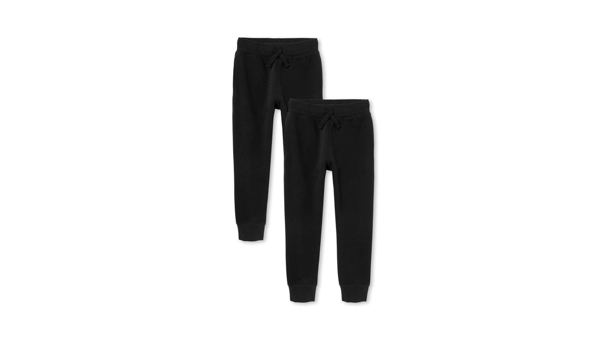 The Children's Place Boys Active Fleece Jogger Pants, Black 2