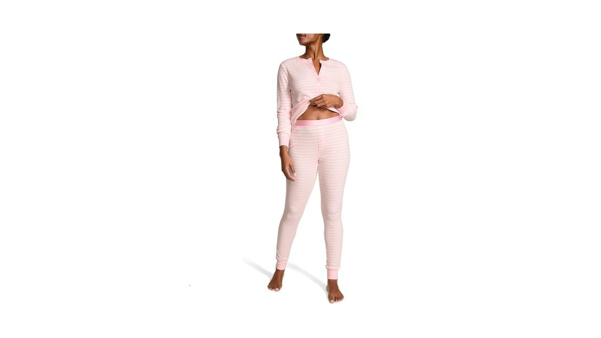 Victoria's Secret Thermal Pajama Set, Long Sleeve Shirt And Pants,
