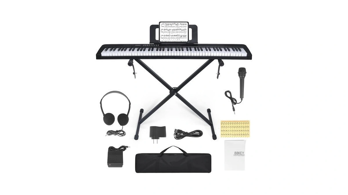 88 Key Piano Keyboard, Electric Digital Piano With Semi Weighted
