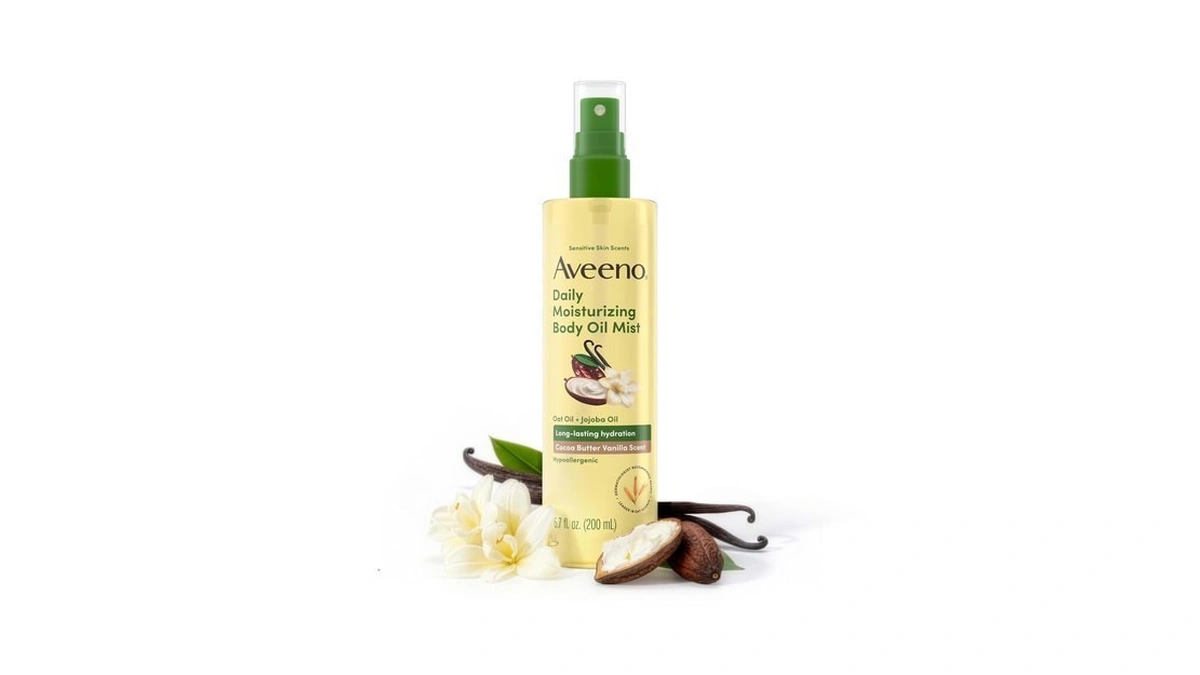 Aveeno Daily Moisturizing Body Oil Mist, Cocoa Butter Vanilla Scent,