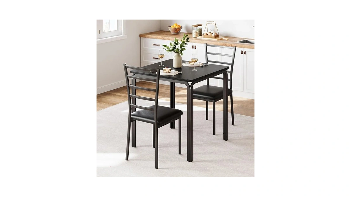 Garveehome 3-piece Kitchen Dining Room Table Chair Set For Small