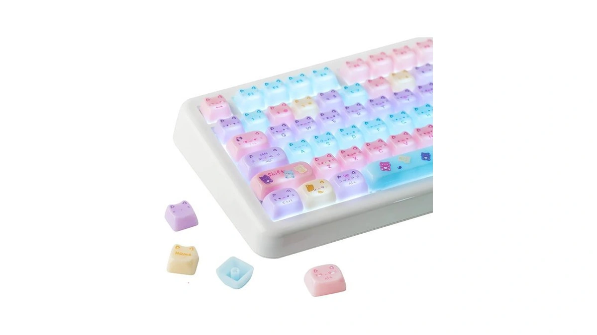 Kiiboom Cute Cat Keycaps Set, Mao Profile, Cat Shape