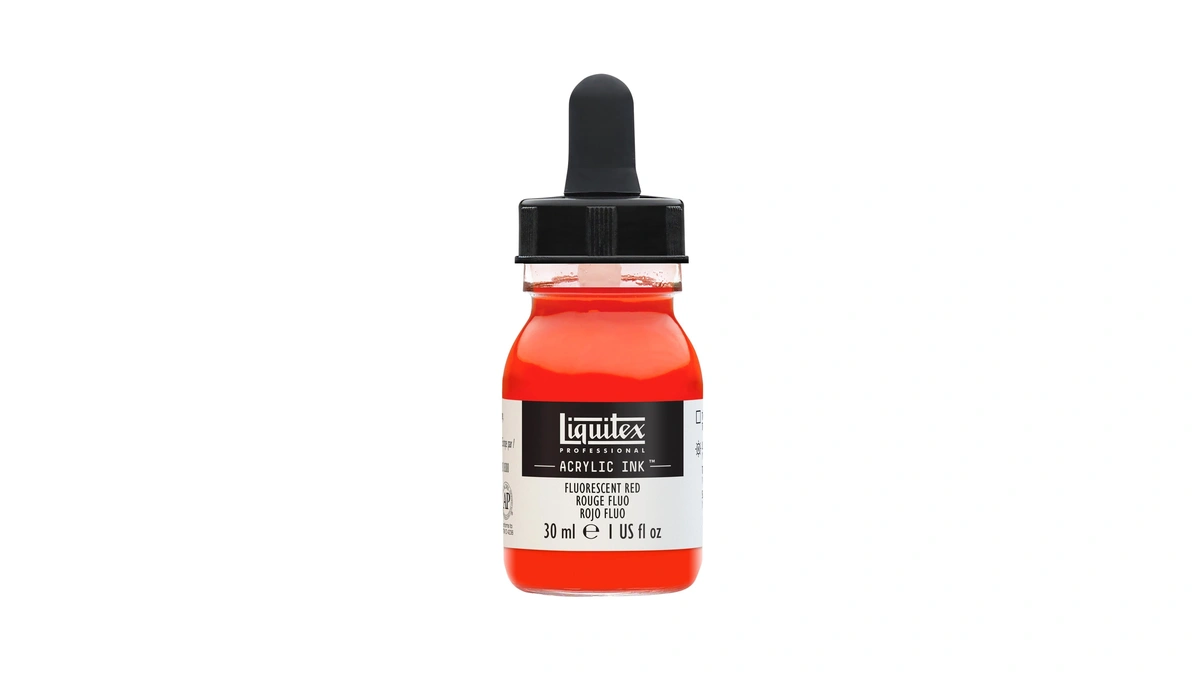Liquitex Professional Acrylic Ink, 1-oz Jar, Fluorescent Red