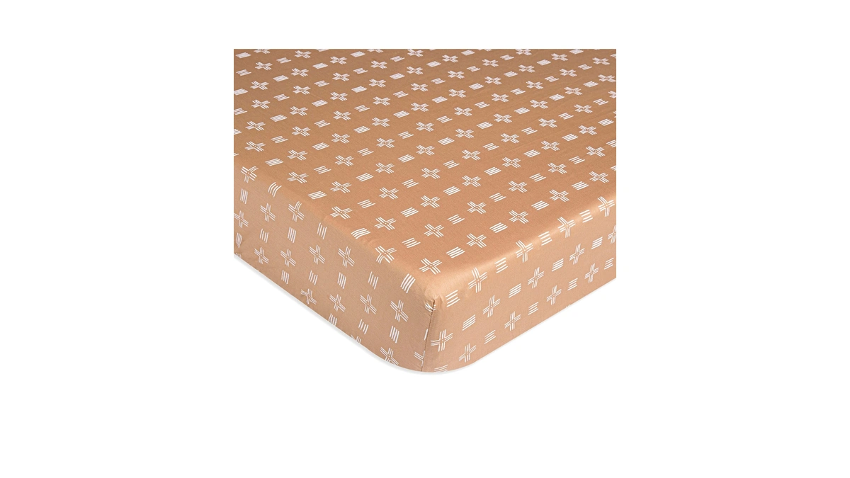 Crane Baby Crib Sheet, Copper Dash Neutral Crib Sheets &