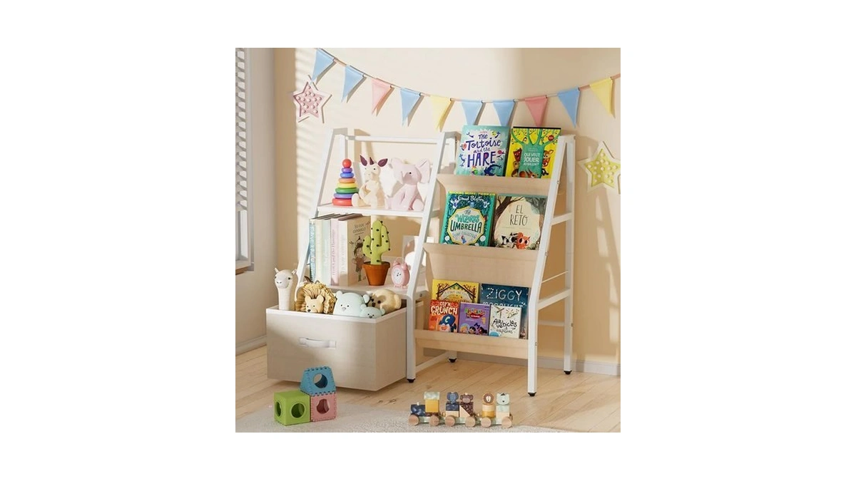 Zvmttoy 3 Tier Kids Bookshelf And Toy Organizer With Movable