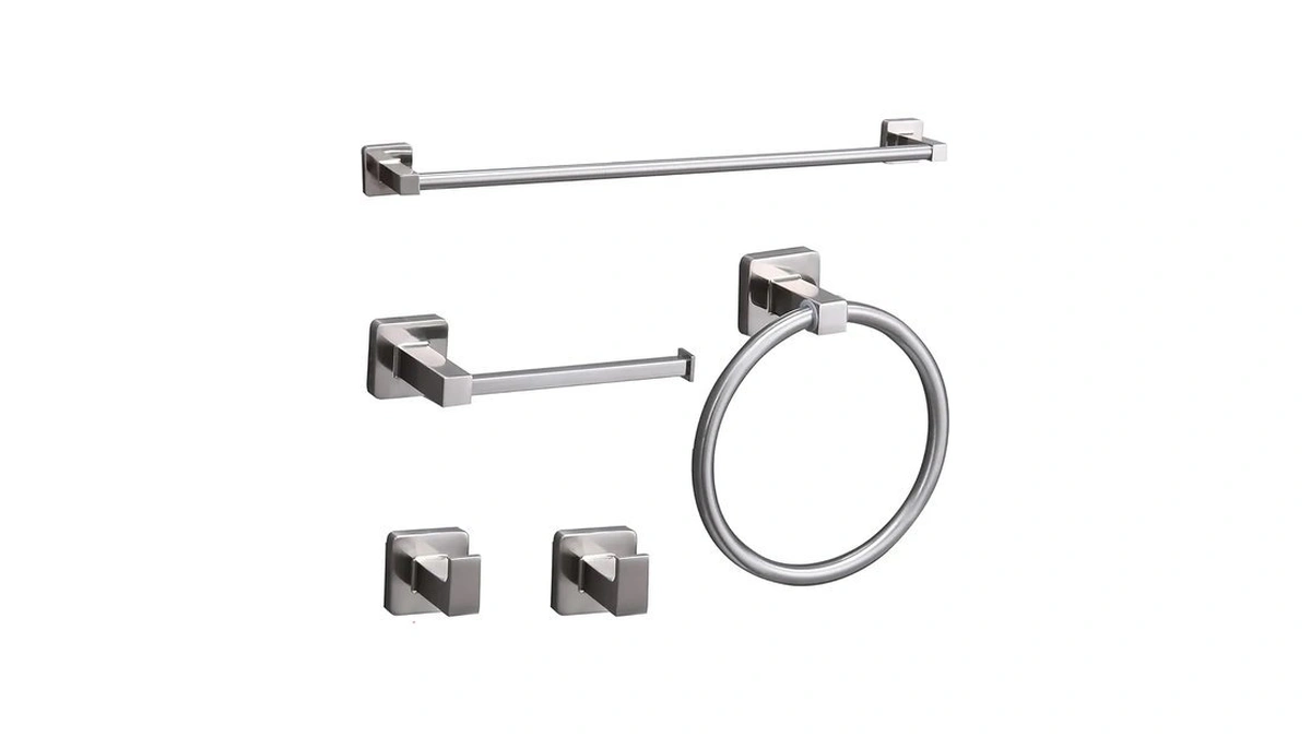 Ntipox 5 Piece Bathroom Hardware Accessories Set Brushed Nickel,24 Inch