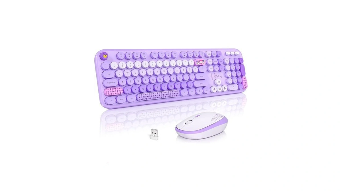 Wireless Keyboard And Mouse, Typewriter Full Size Keyboard With Number