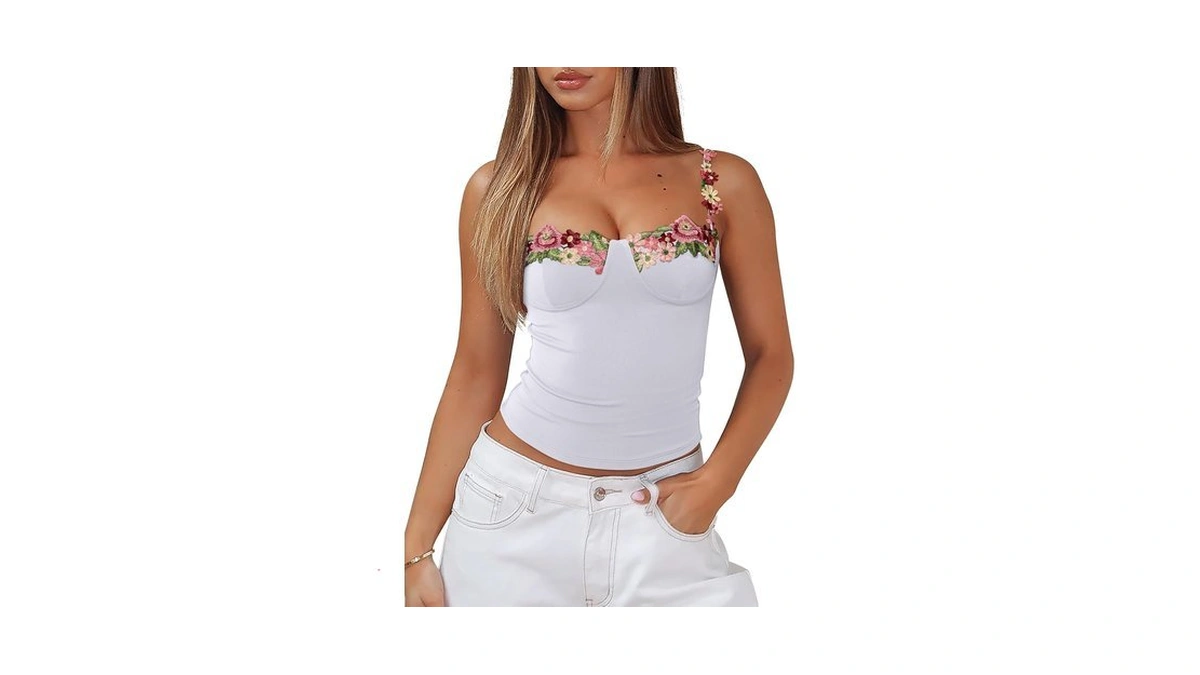 Pinkmstyle Womens Y2k Tank Tops Sexy Corset Top For Going