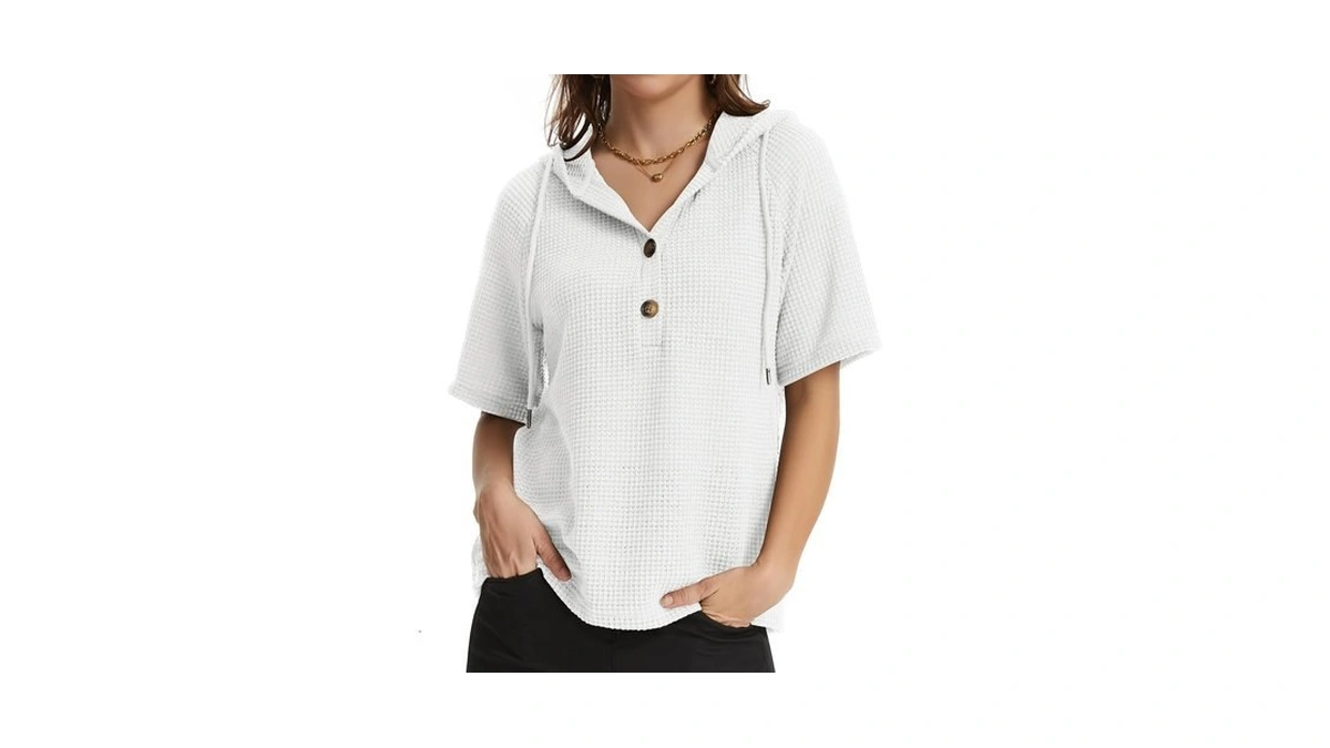 Lallabai Womens Oversized Waffle Knit Hoodies Sweatshirt
