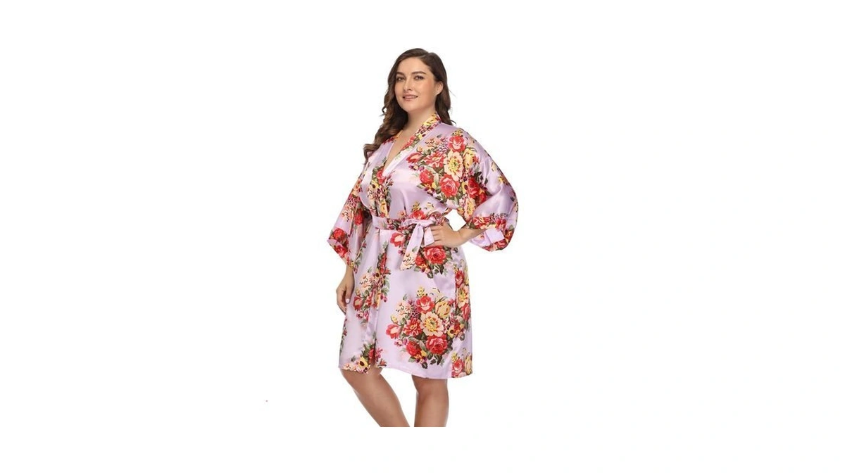 Women's Floral Satin Bridesmaids Robes For Wedding & Bridal Party