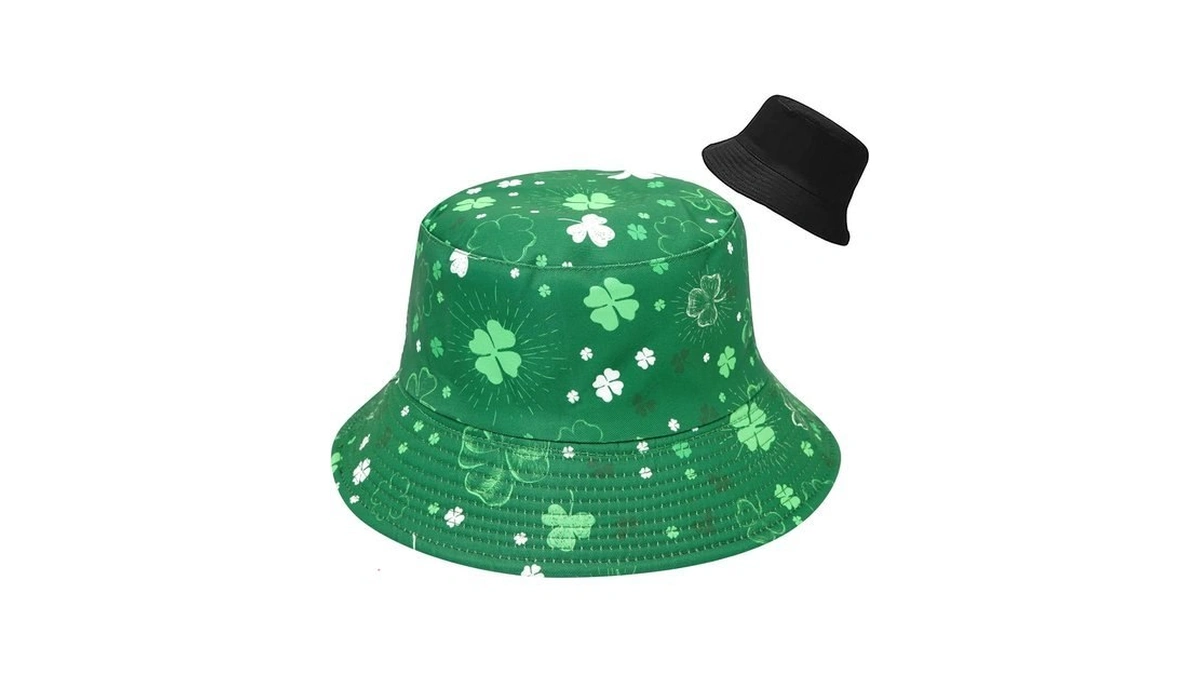 Xyiyi Light Green Clover St Patricks Day Green Bucket Hats