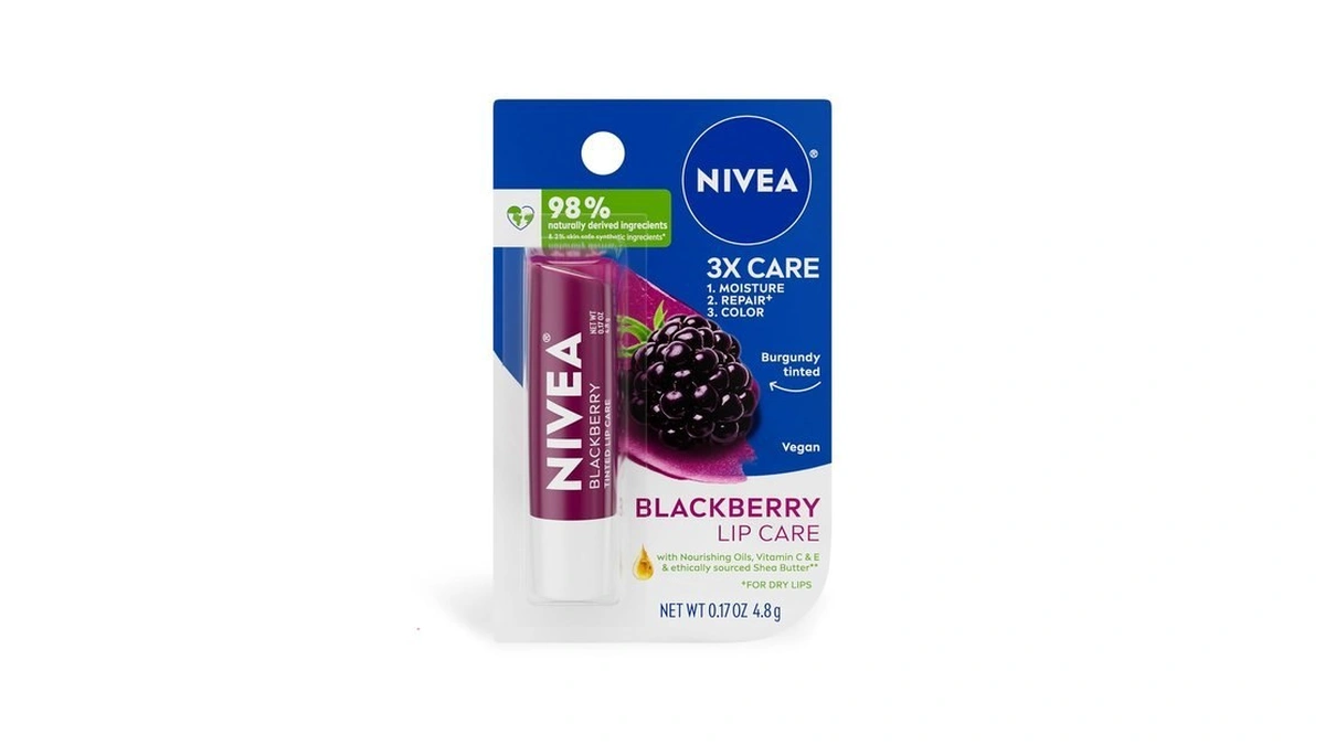 Nivea Blackberry Lip Care, Tinted Lip Balm With Shea Butter,
