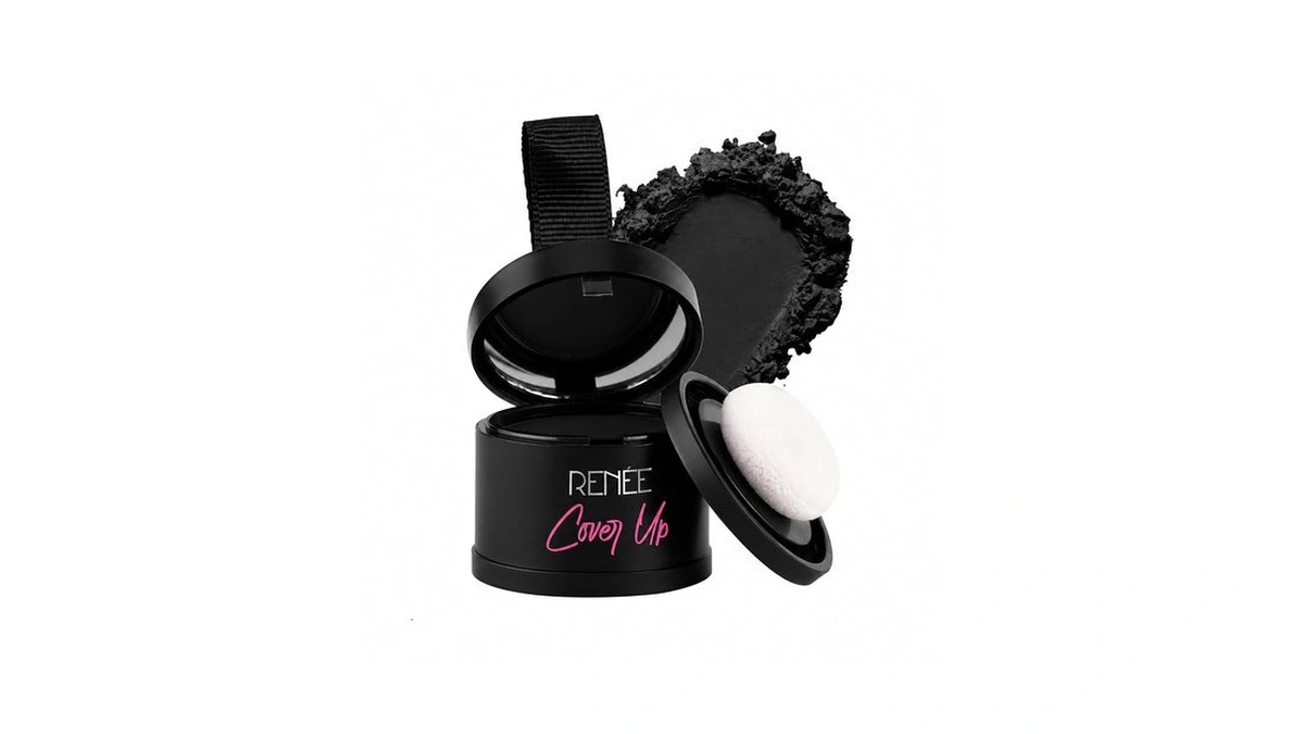 Renee Cover-up Hair Powder- Black, Helps Cover Grey Roots &
