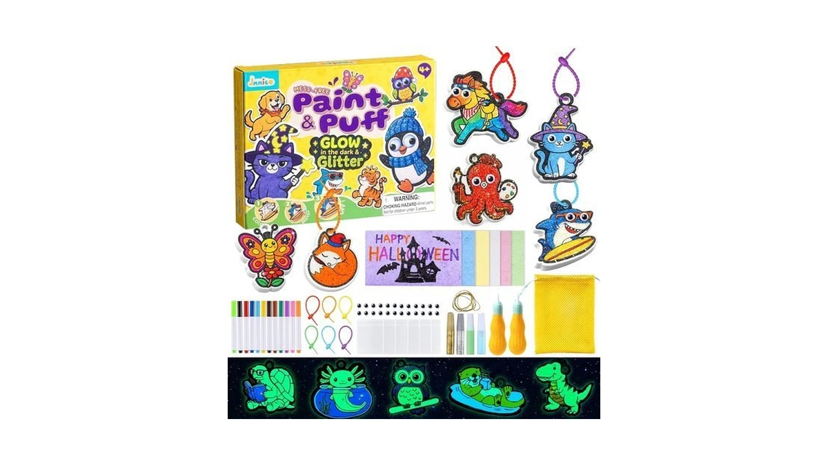 Jmmico 86 Pcs Paint & Puff Kit, Low Mess Crafts